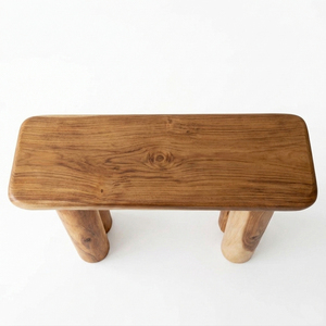 Niwara Bisoepo Living Room Solid Suar Wood Oval <b>Console</b> <b>Table</b> Cylinder <b>Legs</b> Sculptural Design Entryway Contemporary Luxury - Product Image 3