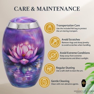 Lotus European & American Style Cremation <b>Urn</b> for Human Ashes <b>Large</b> Adult Decorative Eco-Friendly 220 Cubic Inch Capacity - Product Image 5