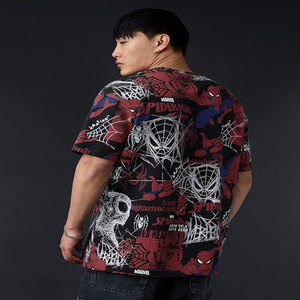 T-shirt pour homme en coton uni, à séchage rapide, respirant, tendance, ample, à épaules tombantes, manches courtes - Product Image 3