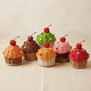Elegant Ramadan Rattan Cupcake <b>Gift</b> <b>Box</b> Made From Sustainable Rattan With Custom Color Options Vietnam Factory - Product Image 1