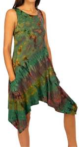 Robe d'été bohème tie-dye avec poches en rayonne et élasthanne - Product Image 6