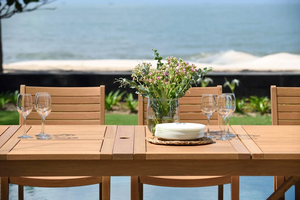 Contemporary <b>Outdoor</b> Garden Set 8 Seater Solid Teak Weather Resistant Non <b>Foldable</b> for Garden Patio Hotel Use - Product Image 6