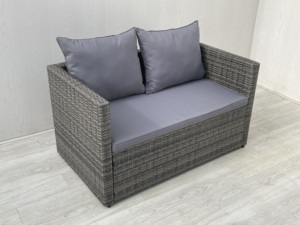 Ensemble de salon de jardin 4 pièces en rotin PE moderne de qualité supérieure avec plateaux de table en verre trempé pour jardin et salon – Prix de gros - Product Image 5
