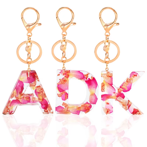 Porte-clés en résine époxy incrustée de feuille d'or, unique, élégant, vif, exquis, idéal pour un cadeau, populaire, faible MOQ, vente en gros - Product Image 3
