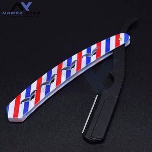 Rasoir à lame droite en acier inoxydable sur mesure pour hommes, manche recouvert de papier, rasoir de barbier pour le soin du visage et du corps - Product Image 6