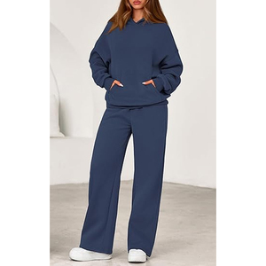 ชุดเซ็ตเสื้อฮู้ดและกางเกงจ็อกเกอร์ทรงหลวมสำหรับผู้หญิง - Product Image 4