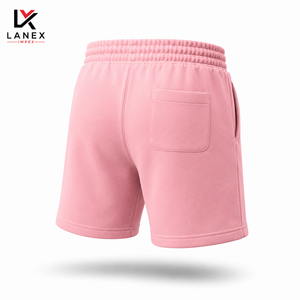 OEM ODM <b>Men's</b> Fleece Pink Sweat <b>Shorts</b> Custom Logo 100% Cotton Eco-Friendly Training Comfortable <b>Lounge</b> Athletic <b>Shorts</b> - Product Image 3