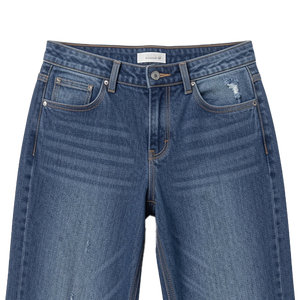 Jeans de Mujer de Cintura Alta, Corte Acampanado, Desgastados, de Mezclilla, Largos, Rotos, de Pierna Ancha, Casuales, Tejidos, para Verano, Otoño y Primavera - Product Image 2