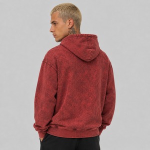 <b>Men's</b> Acid Wash Hoodies Regular Fit 100% Cotton Fleece Eco-Friendly Breathable Winter Use Customizable Streetwear Vintage Hoodie - Product Image 3