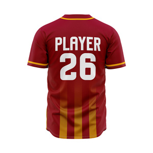 Maillot de baseball personnalisé respirant à séchage rapide pour adulte, entièrement boutonné, manches courtes, maillots cousus de haute qualité - Product Image 3