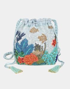 Sac Potli Royal Fait Main en Coton Brodé de Perles, Pochette de Soirée de Luxe Indienne pour Mariage Nuptial avec Cordon de Serrage pour Femme - Product Image 5