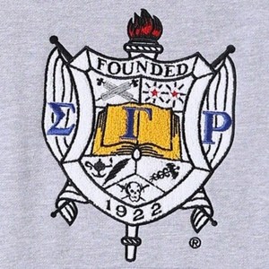 Sweat-shirt à col rond en chenille avec crête Sigma Gamma Rho pour femme, bleu gris, manches raglan, avec poche, pull décontracté pour sororité - Product Image 3