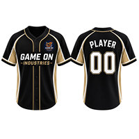 Maillots de baseball sublimés personnalisés de haute qualité avec nom et numéro, manches courtes, coupe athlétique, respirants, été, 100% coton