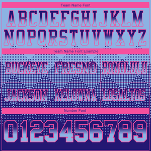 Nueva Camiseta de Fútbol Americano Personalizada, Color Azul Claro, Morado Oscuro y Rosa, con Degradado de Malla y Forma Cuadrada, en Poliéster - Product Image 5