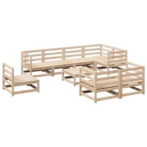 Conjunto de Sofás Grandes para Jardín de Madera de Pino Natural (Sin Tratar) para Uso en Exteriores - Product Image 2