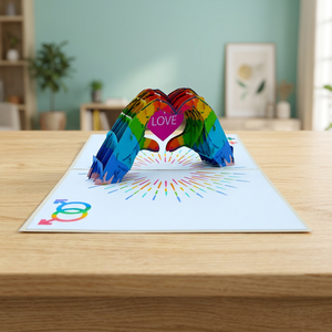 Tarjeta de Felicitación 3D Hecha a Mano, Ecológica, con Forma de Corazón, de Papel Colorido, para el Día de San Valentín, con Impresión Offset y Barnizado Mate - Product Image 2