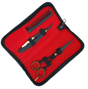 Mirror Polish Barber Hair Cutting Kit Thinning Scissors Shears Stainless Steel Hairdressing Razor Kit With Comb For Sale - Product Image 1