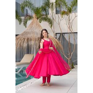 Vestido Anarkali Elegante para Fiesta Talla XS con Hermosa Pantalona y Dupatta - Product Image 5