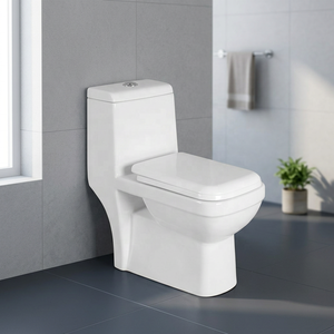 Inodoro de Cerámica de Una Pieza Cuadrado Premium con Sistema de Doble Descarga para Proyectos Residenciales y Villas de Lujo - Product Image 1