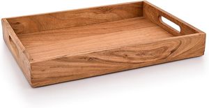 Bandeja de Almacenamiento Rectangular de Madera con Acabado Pulido, Diseño Moderno y Lujoso, de un Solo Nivel, Apta para Lavavajillas, Reutilizable para Múltiples Habitaciones, Organizador - Product Image 4