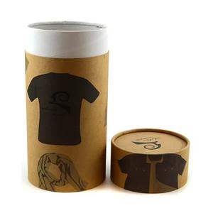 Tube en papier biodégradable de qualité supérieure pour t-shirts, emballage en tube de carton, boîte cylindrique, tube en papier kraft rond pour emballage textile - Product Image 2