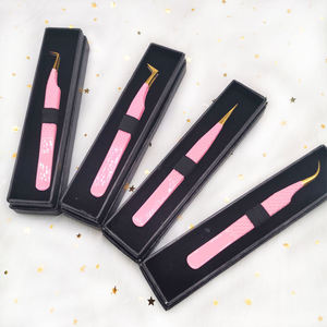 แหนบต่อขนตาปลายไฟเบอร์ 45 องศา 90 องศา คุณภาพสูง แหนบโลหะสำหรับต่อขนตา ขายส่ง - Product Image 4