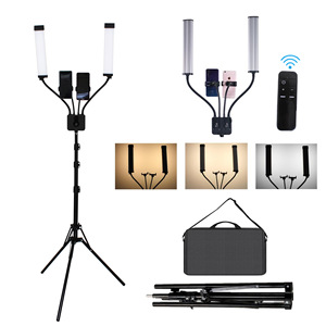 โคมไฟ LED สองแขนสำหรับสักเล็บ ชาร์จผ่าน USB ใช้สำหรับต่อขนตา ใช้ในร้านเสริมสวย - Product Image 1