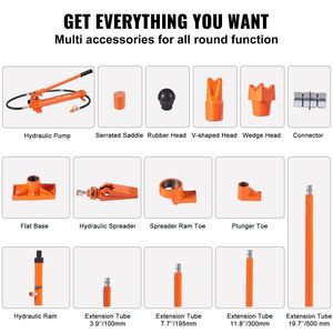 Kit Idraulico Porta Power da 12 Tonnellate con Cilindro Idraulico, Pompa, Tubo Olio da 1,4 m (4,6 piedi) e Valigetta Portaoggetti per Sollevatori Auto - Product Image 4
