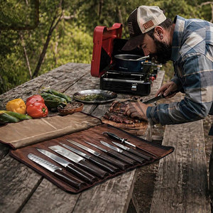 Juego de Cuchillos de Chef Damasco Hechos a Mano con MOQ Bajo - Acero Damasco Ligero de Alta Calidad con Mangos de Madera, Opción de Marca Privada - Product Image 6