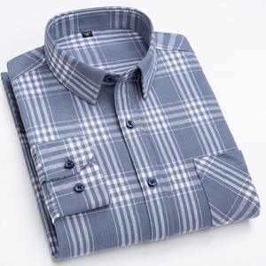 Men's Long Sleeve Plaid <b>Flannel</b> Shirt Regular Fit Casual Wear 100% Cotton Woven Pattern Design - Product Image 3
