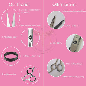 Ensemble de ciseaux à cheveux professionnels en acier inoxydable de haute qualité, légers, pour droitiers, ciseaux de coupe et d'éclaircissement pour barbier - Product Image 4