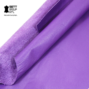 Cuir pleine fleur de vache OEM couleur Purpal 1,1-1,3 mm pour la fabrication de chaussures, la décoration intérieure, les travaux de couture et le marquage du cuir, de qualité supérieure et fiable - Product Image 1