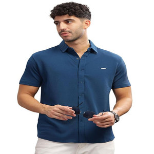 NOVEDAD DE VERANO 2025, camisa de punto estampada de manga corta informal holgada para hombre, antiarrugas y transpirable con estilo Personal - Product Image 5