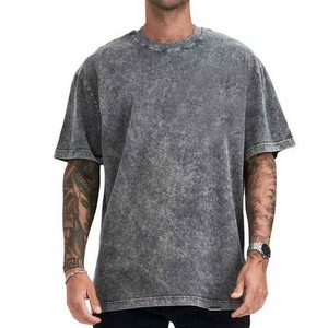 Camiseta Oversize de Calidad Premium para Hombre, 250 g/m², Negra y Gris, Estilo Streetwear, Lavado Ácido, Algodón, Vintage, Todas las Tallas - Product Image 1