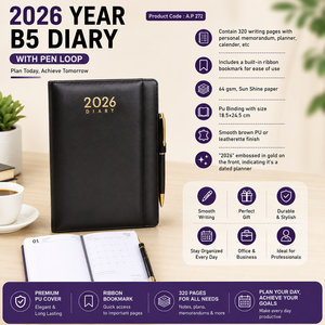 A5 Flexible <b>Notebook</b> Soft Bound Journal PU Cover Side <b>Line</b> Design 192 Pages 80 Gsm Shaded Paper for Office College Travel - Product Image 4