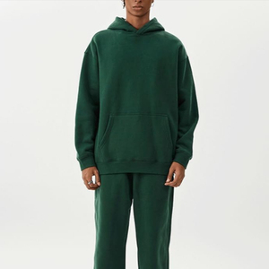 Unisex Green Color Pullover Hoodies Plus Size Sweatshirts Plain Style High Quality Cotton French Terry Winter Collection Hoodies - Product Image 5