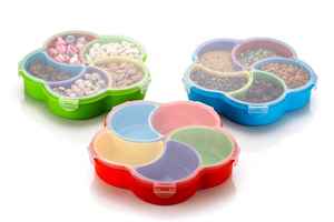 Boîte à collation en plastique compartimentée, récipient alimentaire pour pique-nique, bonbons ou fruits - Product Image 4