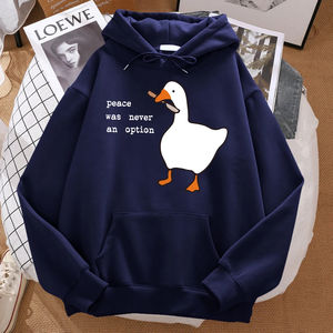 Peace Was Never An Option Printed Hoosie Men Street Oversize Autumn Hooded Hipster Soft Hoodies Hip Hop Warm Sportswears - Product Image 3