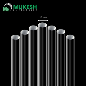 High Strength PMMA Solid Round Bar 10mm Clear Acrylic <b>Rod</b> Factory Price India Bulk Custom Size Precision Cutting Service Vendor - Product Image 2