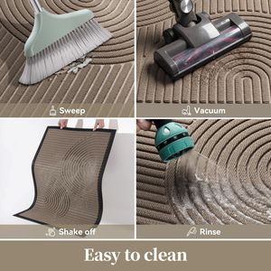 Tapis de bienvenue en caoutchouc antidérapant et absorbant 17"x30" pour intérieur et extérieur, tapis de porte à profil bas pour attraper la saleté, idéal pour la porte d'entrée - Product Image 3