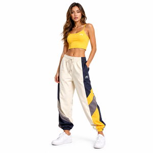 Pantalones deportivos con bloques de color, cintura elástica, bolsillos laterales, estilo casual, joggers transpirables, pantalones de punto de peso medio para hombre. - Product Image 5