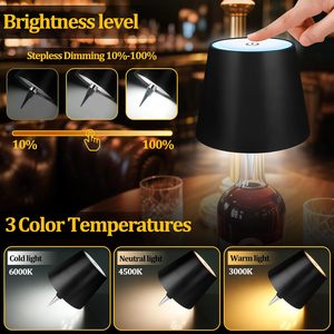 Portable Wireless Bottle Lamp Attachment with 5200mAh Rechargeable Battery <b>LED</b> <b>Touch</b> Control 3 <b>Light</b> Modes for Bar Restaurant - Product Image 5