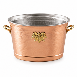 Hammered Copper Wine Cooler <b>Bucket</b> with Stainless Steel Liner Ice <b>Bucket</b> Champagne Chiller Beverage Cooler for Wine <b>Beer</b> Parties - Product Image 1