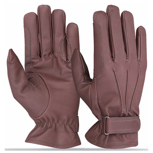 Leather Full Finger Gloves Unisex Outdoor Riding Waterproof Breathable Non Slip Hook Loop Closure Summer Adjustable Wrist <b>Strap</b> - Product Image 3