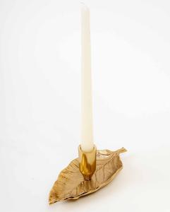 Copper Leaf Candle Stick Holder for Home Decoration Durable Metal Design - Product Image 4