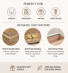 Luxury Cream Color <b>Mirror</b> Glass Decorative Storage Box Key Knob Premium Jewelry Vanity Organizer <b>Boxes</b> Home Decor Lacquer - Product Image 4