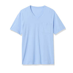 Camiseta de Cuello Redondo Azul para Hombre, 100% Algodón, Impresión Personalizada, Secado Rápido, 220g, Manga Corta, Informal, Básica - Product Image 1