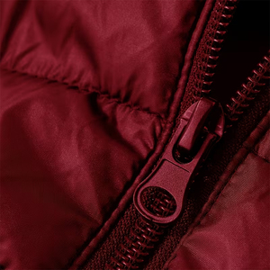 Adult Men's <b>Red</b> Color Stand Collar Puffer Vest Zipper Front Windproof Winter Outerwear Casual Sleeveless Down Vest - Product Image 5
