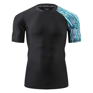 Men Rash Guard <b>T</b> <b>Shirt</b> Compression Short Sleeve <b>Swim</b> <b>Shirt</b> UV Protection Quick Dry OEM Manufacturer - Product Image 2