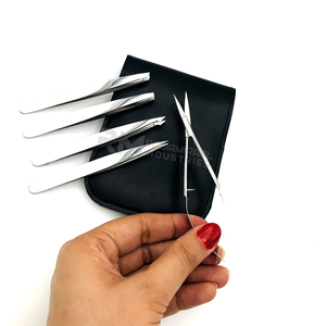Juego de pinzas para cejas de acero inoxidable RMI Top Product y 1 estuche de cuero de alta calidad - Product Image 6